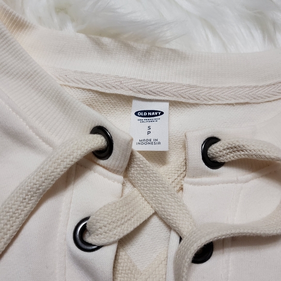 EUC White Lace up Sweatshirt - Picture 3 of 5